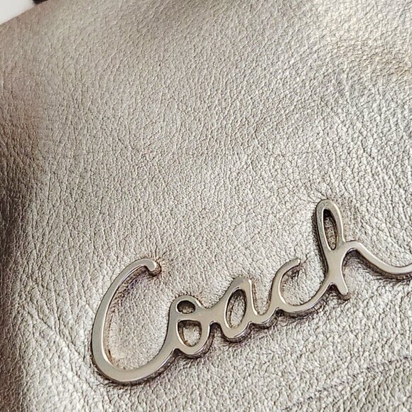 Coach Ashley White & Silver Carryall Shoulder Bag Handbag - Picture 9 of 16